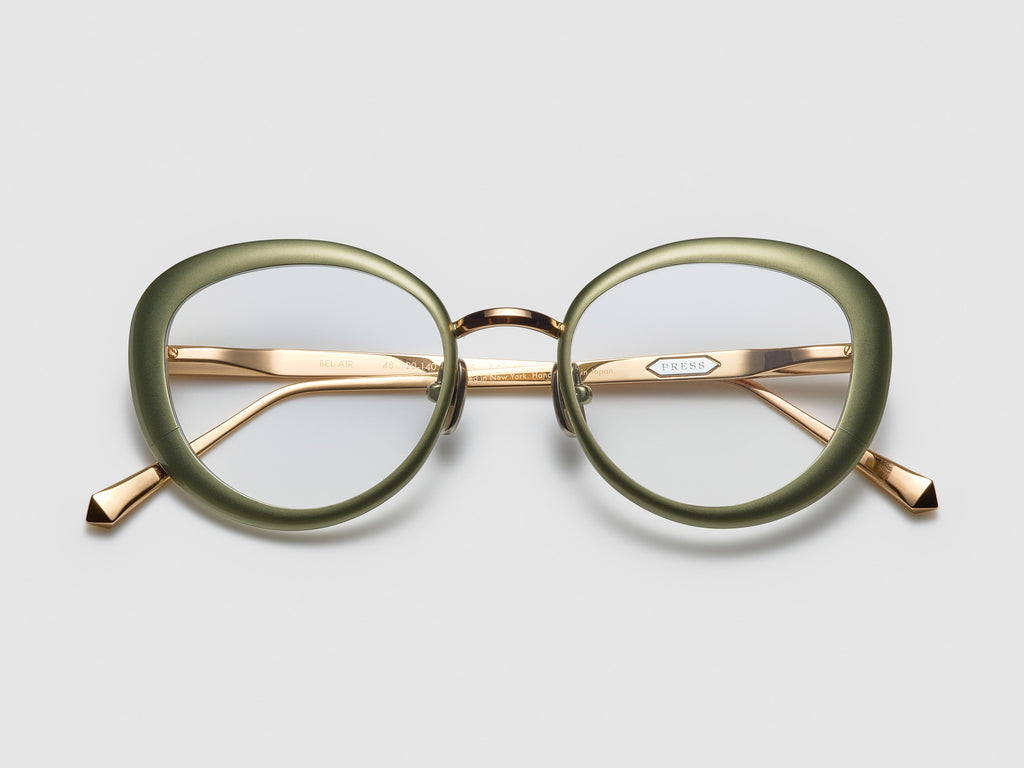 Bel Air Optical Cascade Green / Rose Gold - ST005 #color_cascade-green-rose-gold-st005