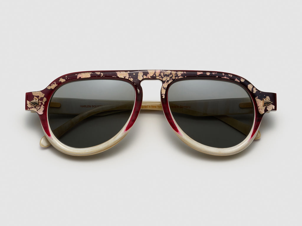 Harlem Square Horn Wine Gold Fade - JP044 #color_wine-gold-fade-jp044