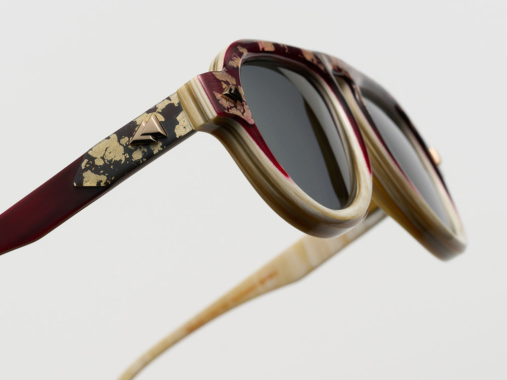 Harlem Square Horn Wine Gold Fade - JP044 #color_wine-gold-fade-jp044