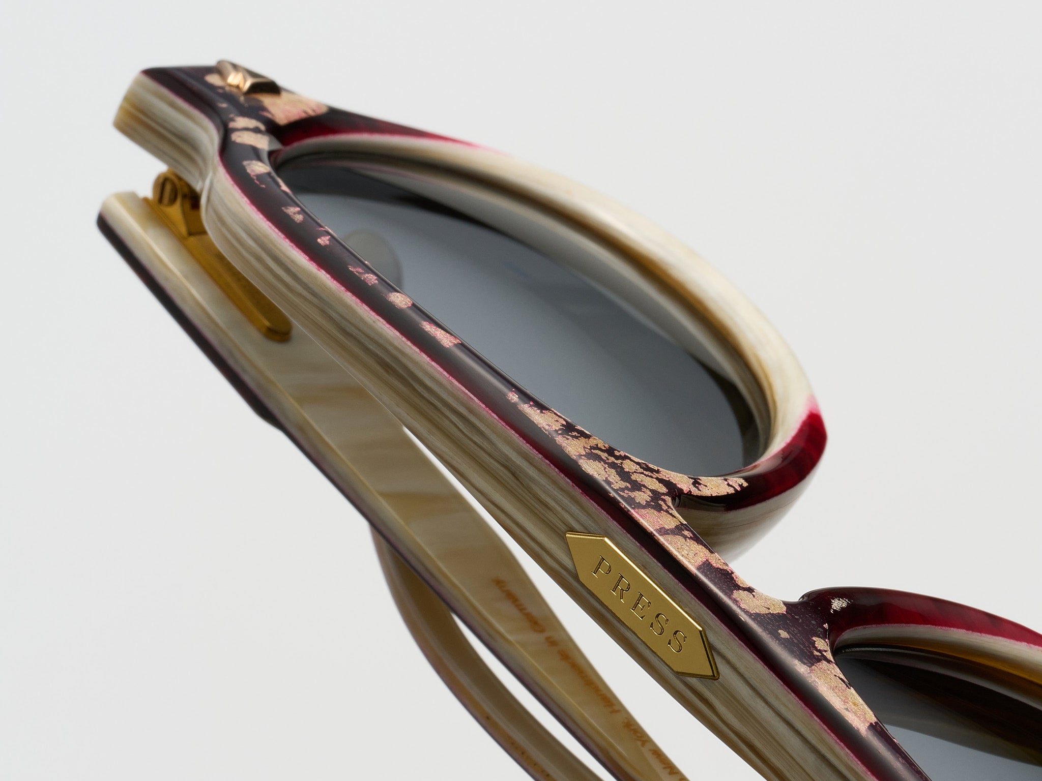 Harlem Square Horn Wine Gold Fade - JP044 #color_wine-gold-fade-jp044