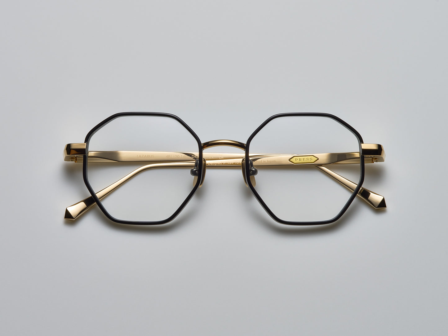 Lazarus Optical Shiny Black / Shiny Gold / Matte Ruthenium - DR003 #color_shiny-black-shiny-gold-matte-ruthenium-dr003