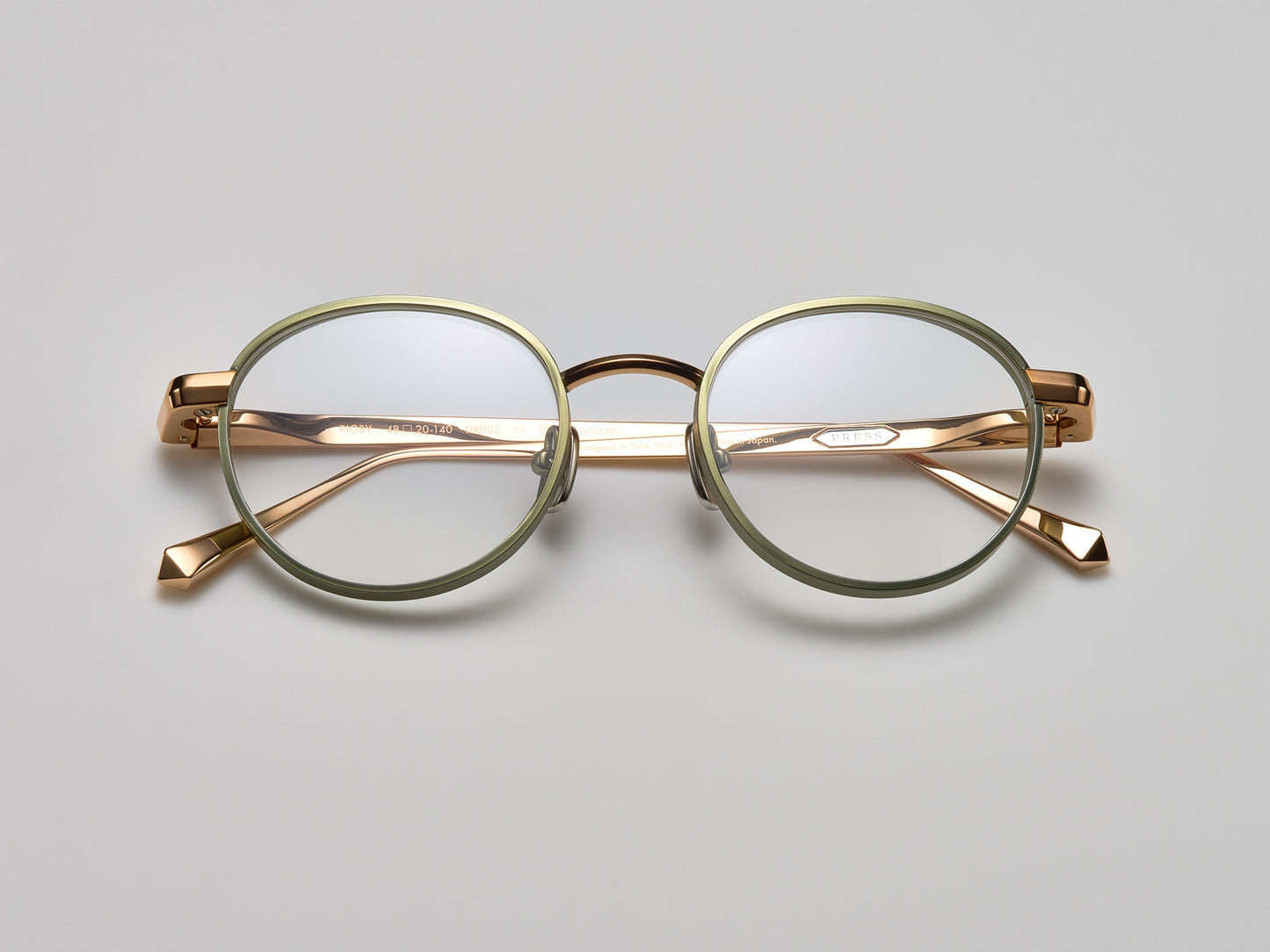 Rigby Optical Shiny Cascade Green / Shiny Rose Gold / Matte Cascade Green - DR005 #color_shiny-cascade-green-shiny-rose-gold-matte-cascade-green-dr005