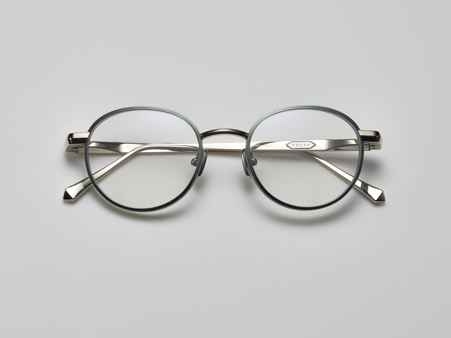 Rigby Optical Shiny Nassau Blue / Shiny Palladium / Matte Nassau Blue - DR006 #color_shiny-nassau-blue-shiny-palladium-matte-nassau-blue-dr006