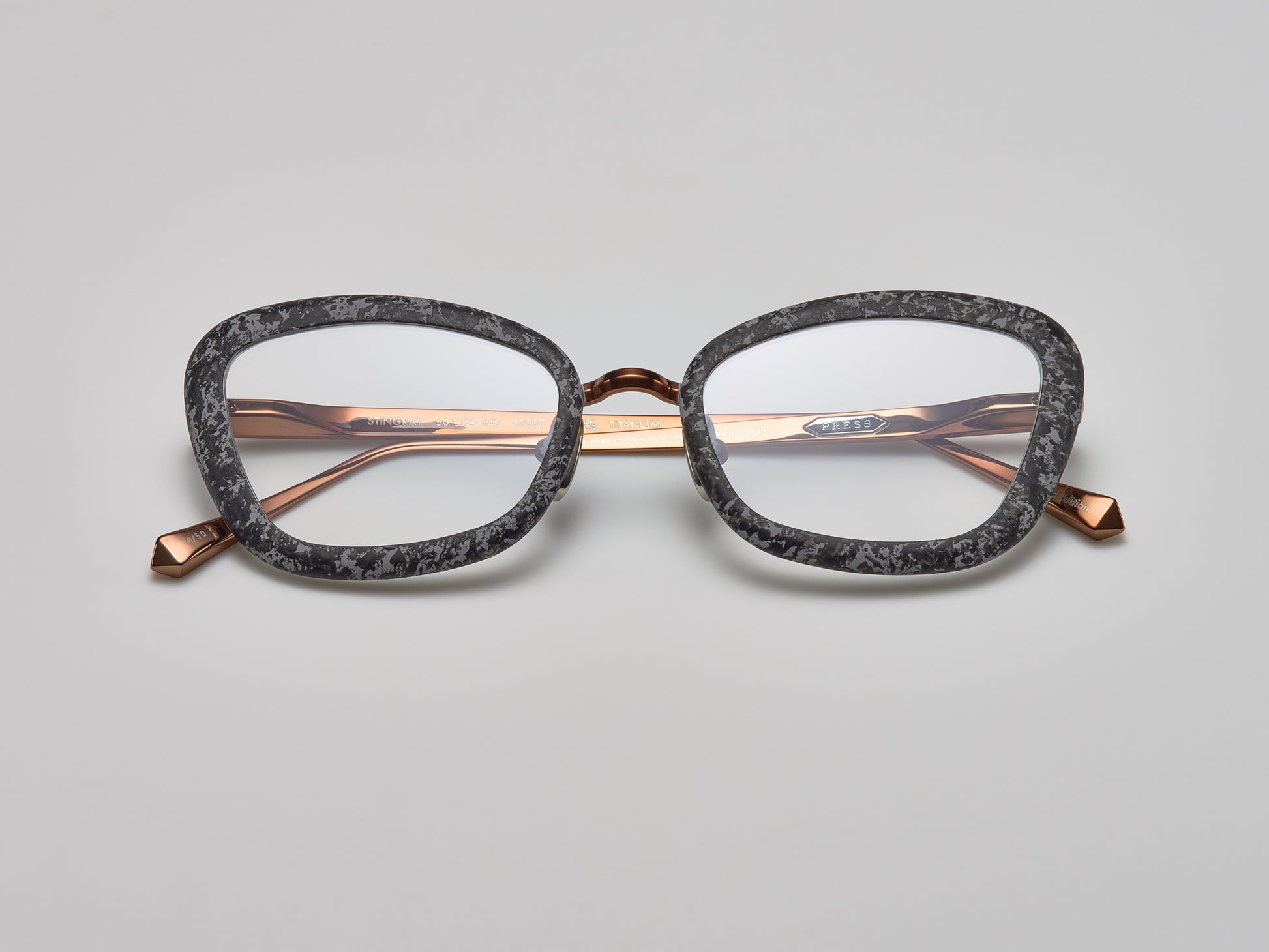 Stingray Marble Optical Black Marble / Rose Gold - ST007 #color_black-marble-rose-gold-st007