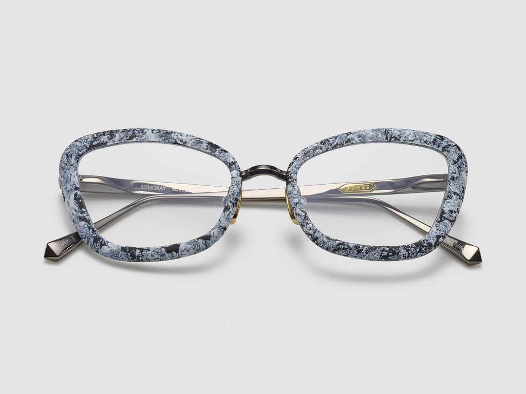 Stingray Marble Optical White Marble / Ruthenium - ST008 #color_white-marble-ruthenium-st008