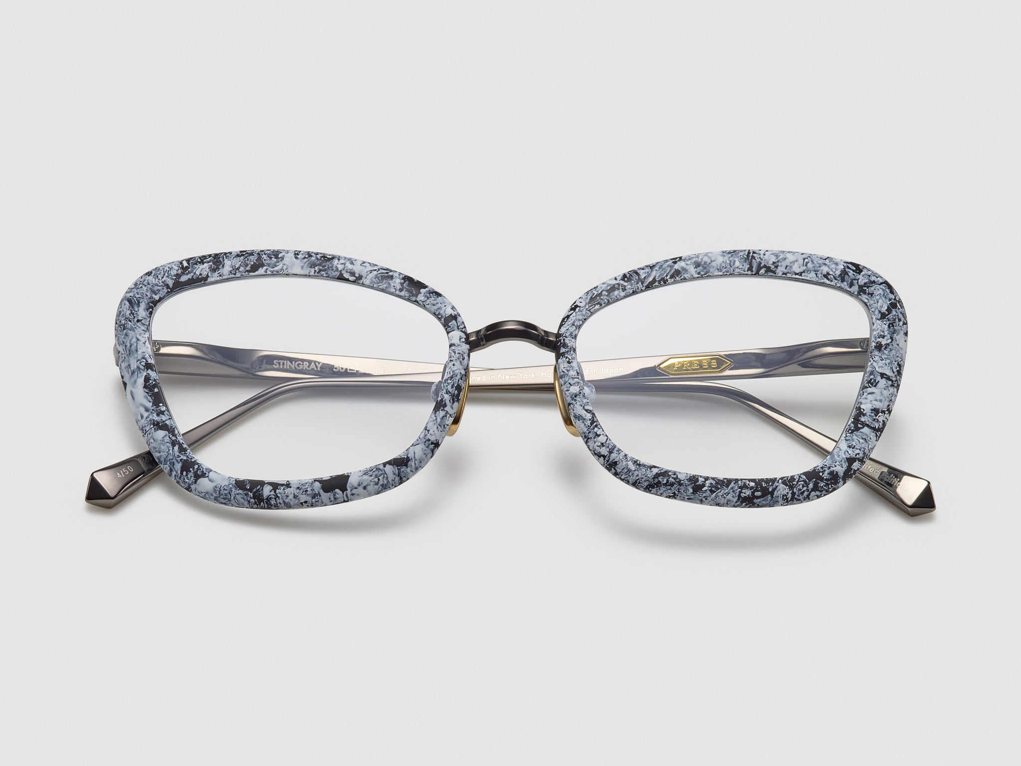 Stingray Marble Optical White Marble / Ruthenium - ST008 #color_white-marble-ruthenium-st008