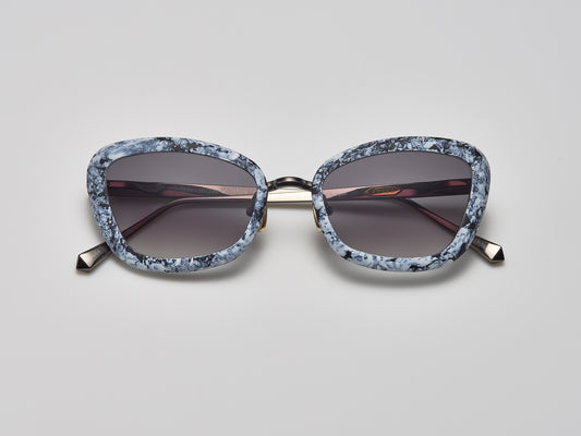 Stingray Marble White Marble / Shiny Ruthenium - ST008 #color_white-marble-shiny-ruthenium-st008