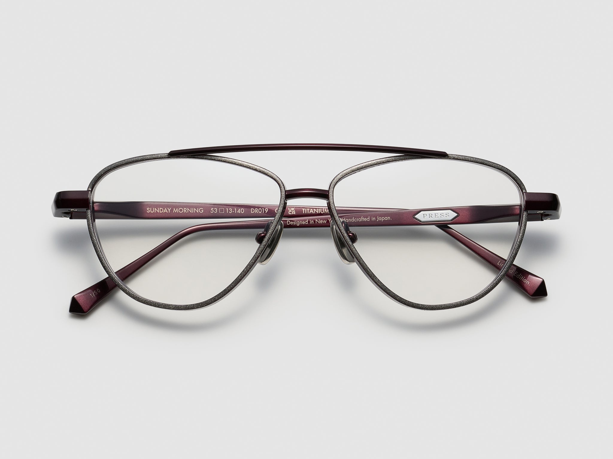 Sunday Morning Gold Leaf Optical Burgundy Platinum Leaf - DR019 #color_burgundy-platinum-leaf-dr019