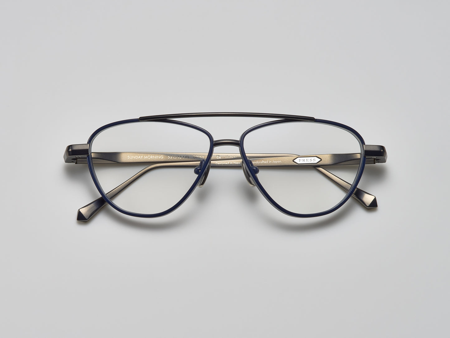 Sunday Morning Optical Shiny Navy / Matte Navy / Matte Ruthenium - DR001 #color_shiny-navy-matte-navy-matte-ruthenium-dr001