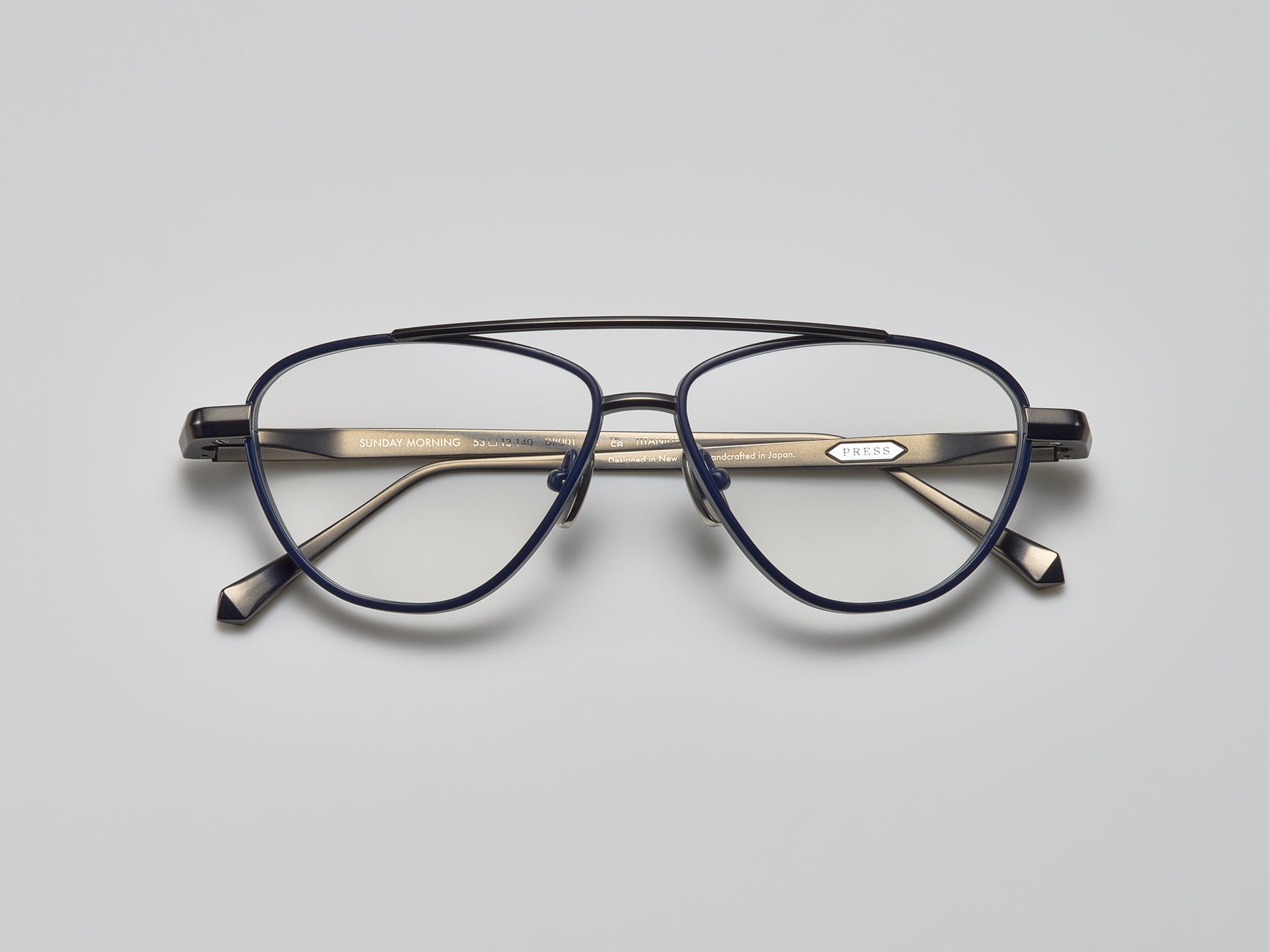 Sunday Morning Optical Shiny Navy / Matte Navy / Matte Ruthenium - DR001 #color_shiny-navy-matte-navy-matte-ruthenium-dr001