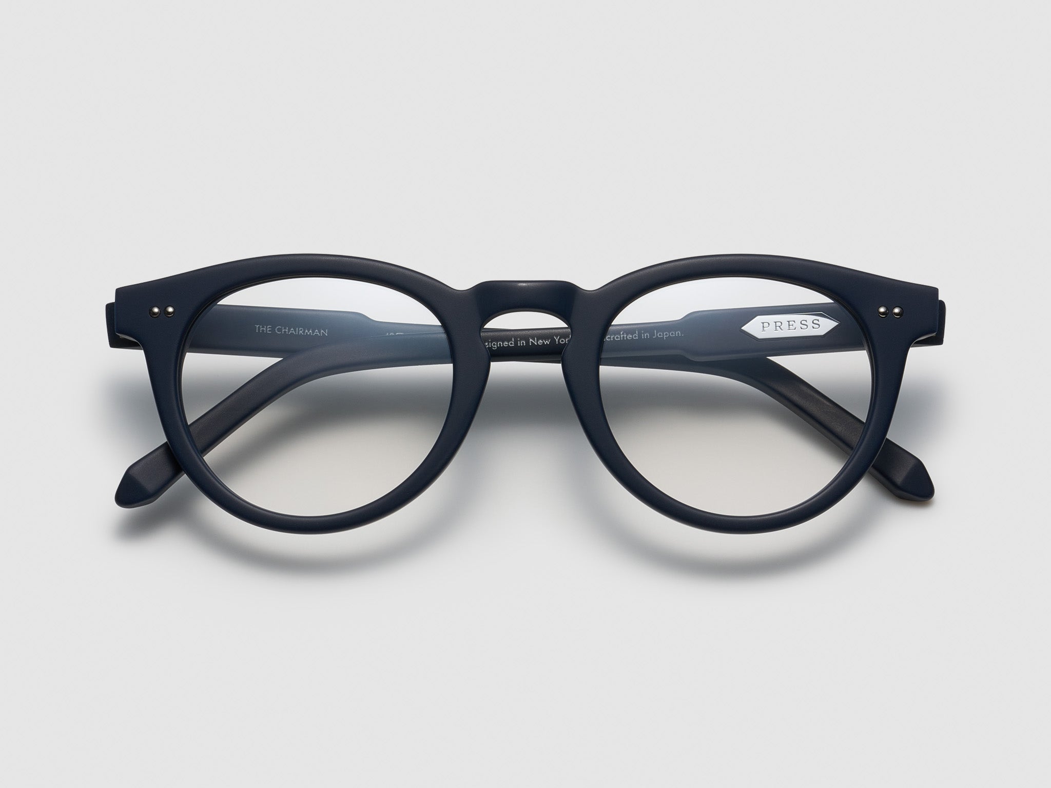 The Chairman Optical Matte Navy / Silver - TI014 #color_matte-navy-silver-ti014