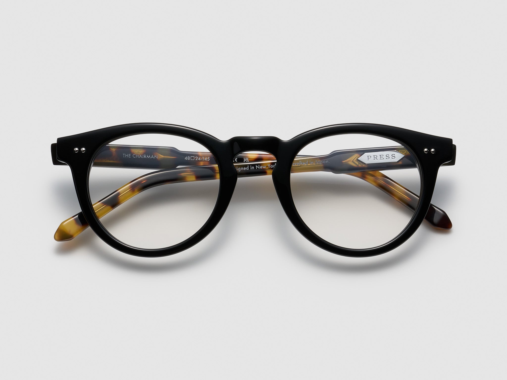 The Chairman Optical Black Tortoise / Silver - TI015 #color_black-tortoise-silver-ti015