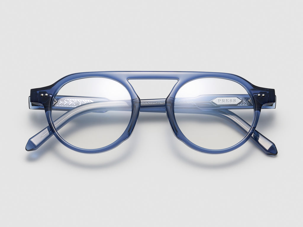 The Salesman Optical Blue Crystal / Silver - TI002 #color_blue-crystal-silver-ti002