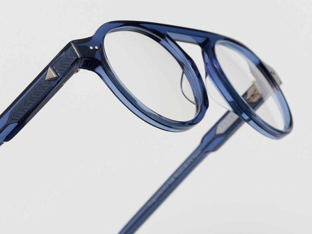 The Salesman Optical Blue Crystal / Silver - TI002 #color_blue-crystal-silver-ti002