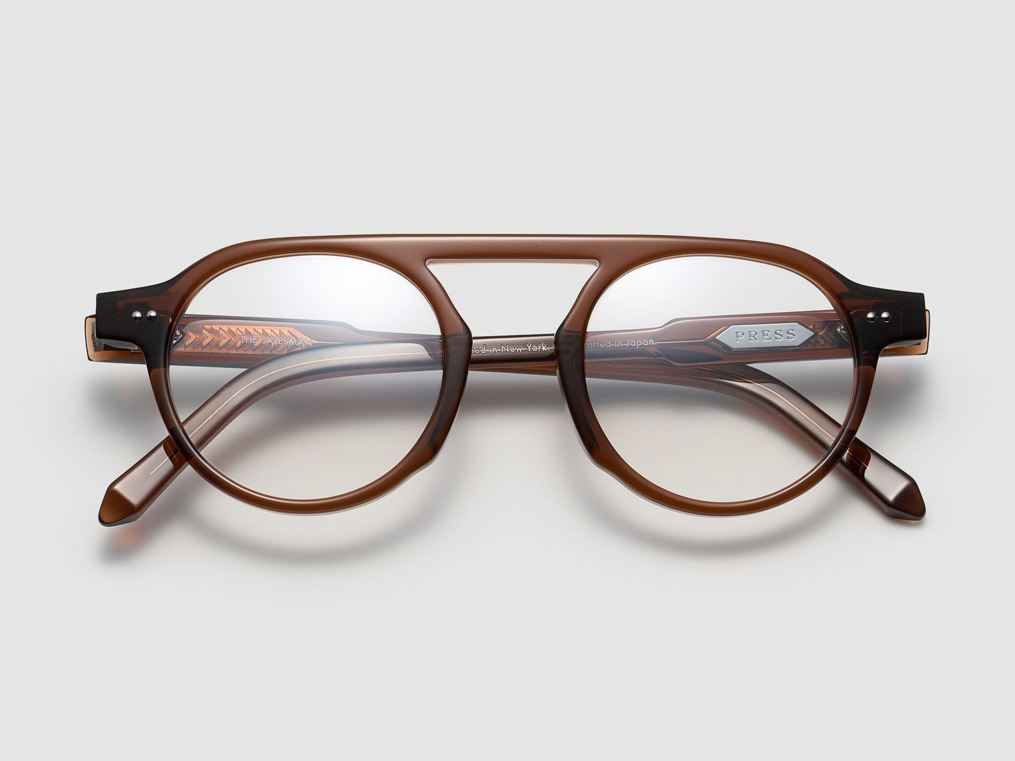 The Salesman Optical Cognac / Silver - TI005 #color_cognac-silver-ti005