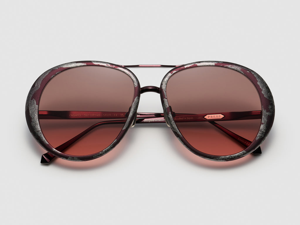 Zagato Gold Leaf Burgundy Platinum Leaf - ST019 #color_burgundy-platinum-leaf-st019