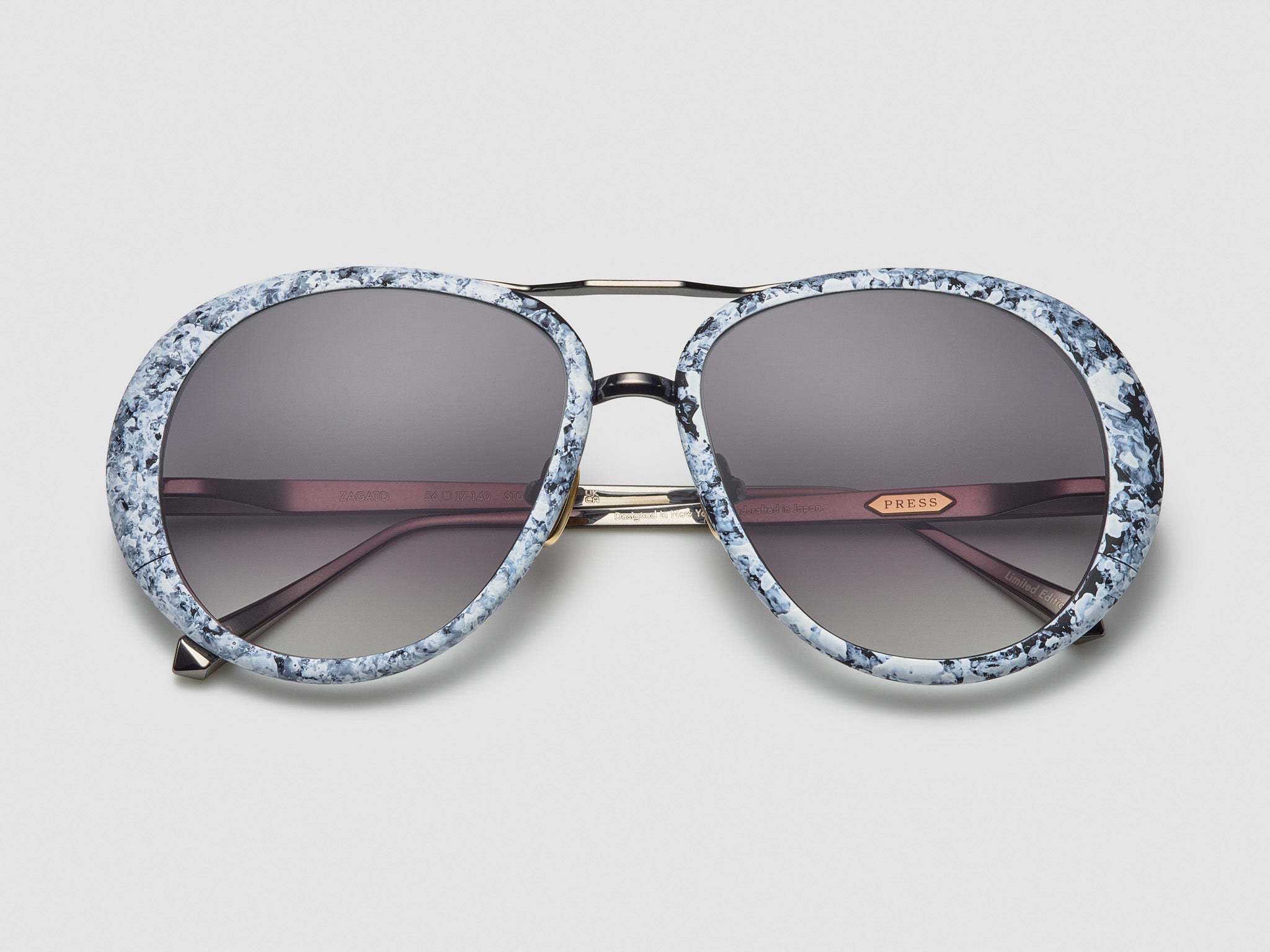 Zagato Marble White Marble / Ruthenium - ST008 #color_white-marble-ruthenium-st008