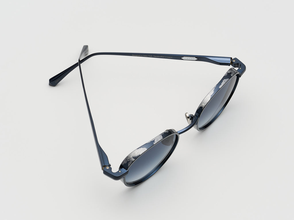 Rigby Gold Leaf Navy Platinum Leaf - DR023 #color_navy-platinum-leaf-dr023