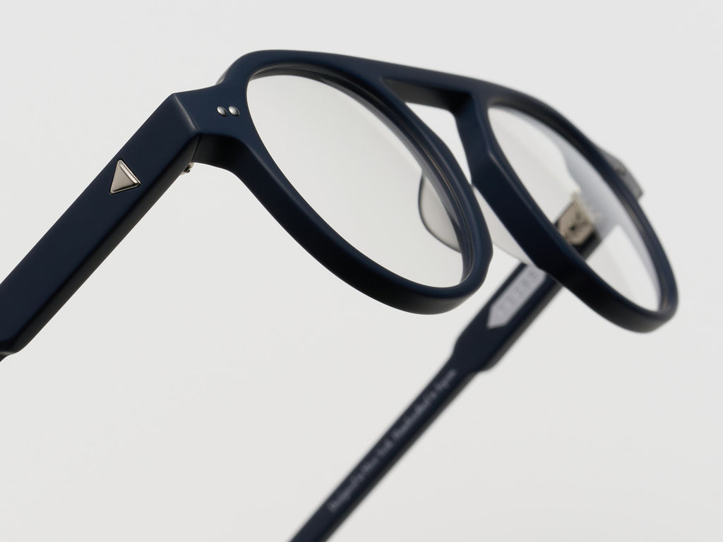 The Salesman Optical Matte Navy / Silver - TI014 #color_matte-navy-silver-ti014