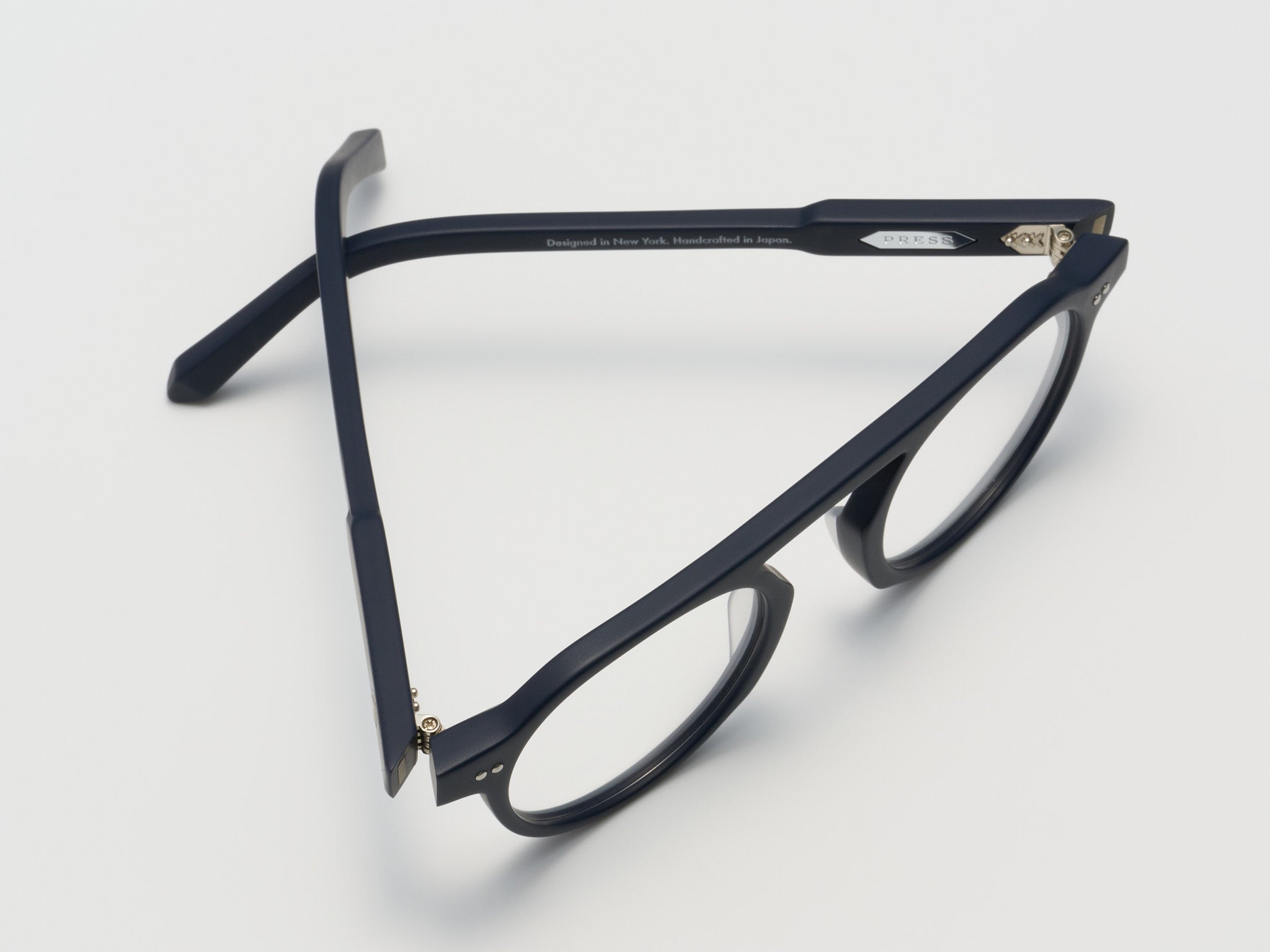 The Salesman Optical Matte Navy / Silver - TI014 #color_matte-navy-silver-ti014