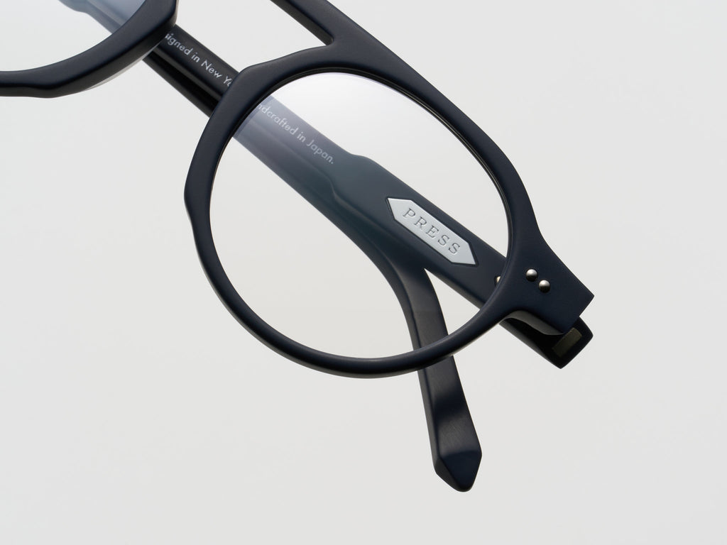 The Salesman Optical Matte Navy / Silver - TI014 #color_matte-navy-silver-ti014