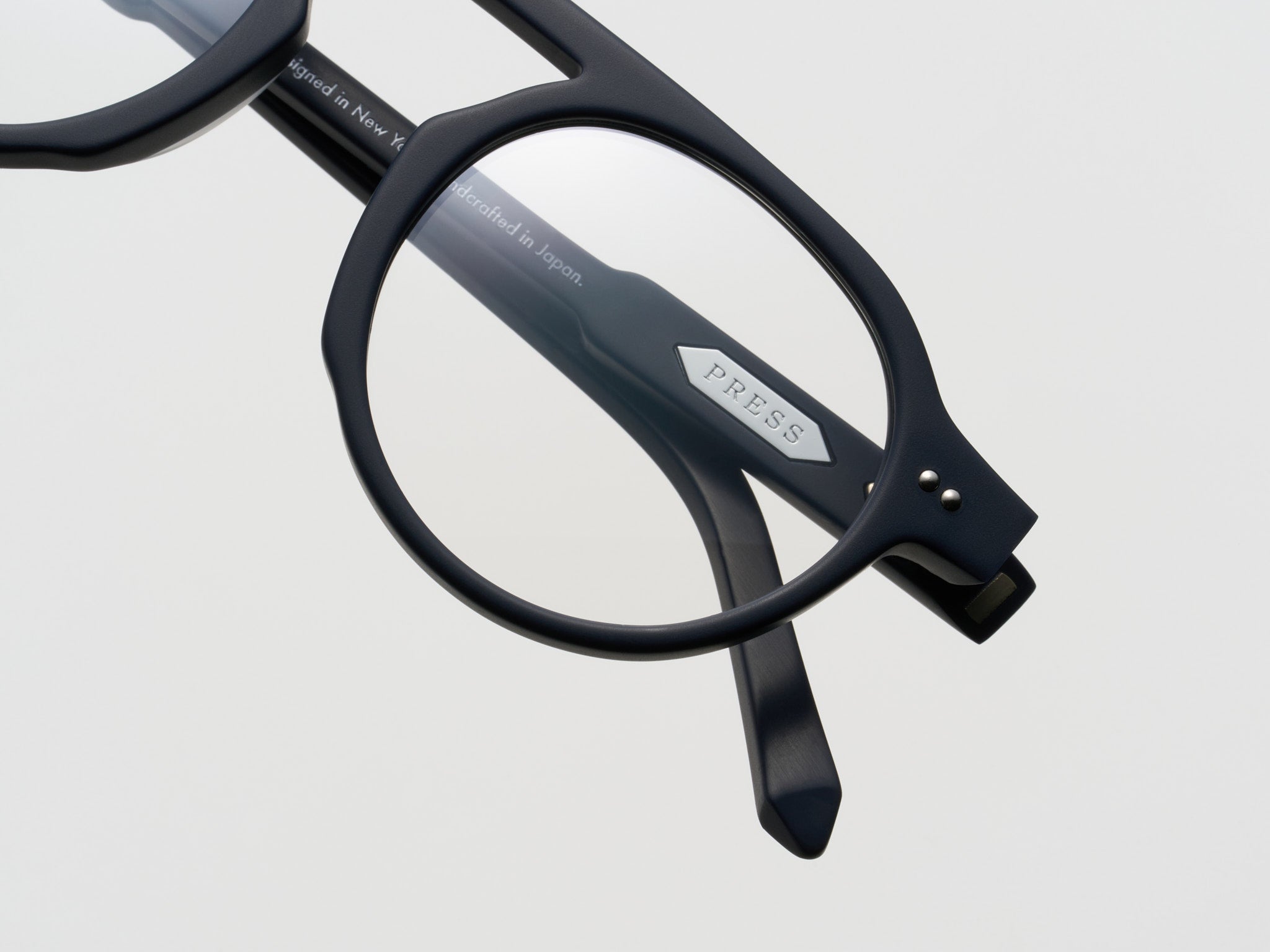 The Salesman Optical Matte Navy / Silver - TI014 #color_matte-navy-silver-ti014
