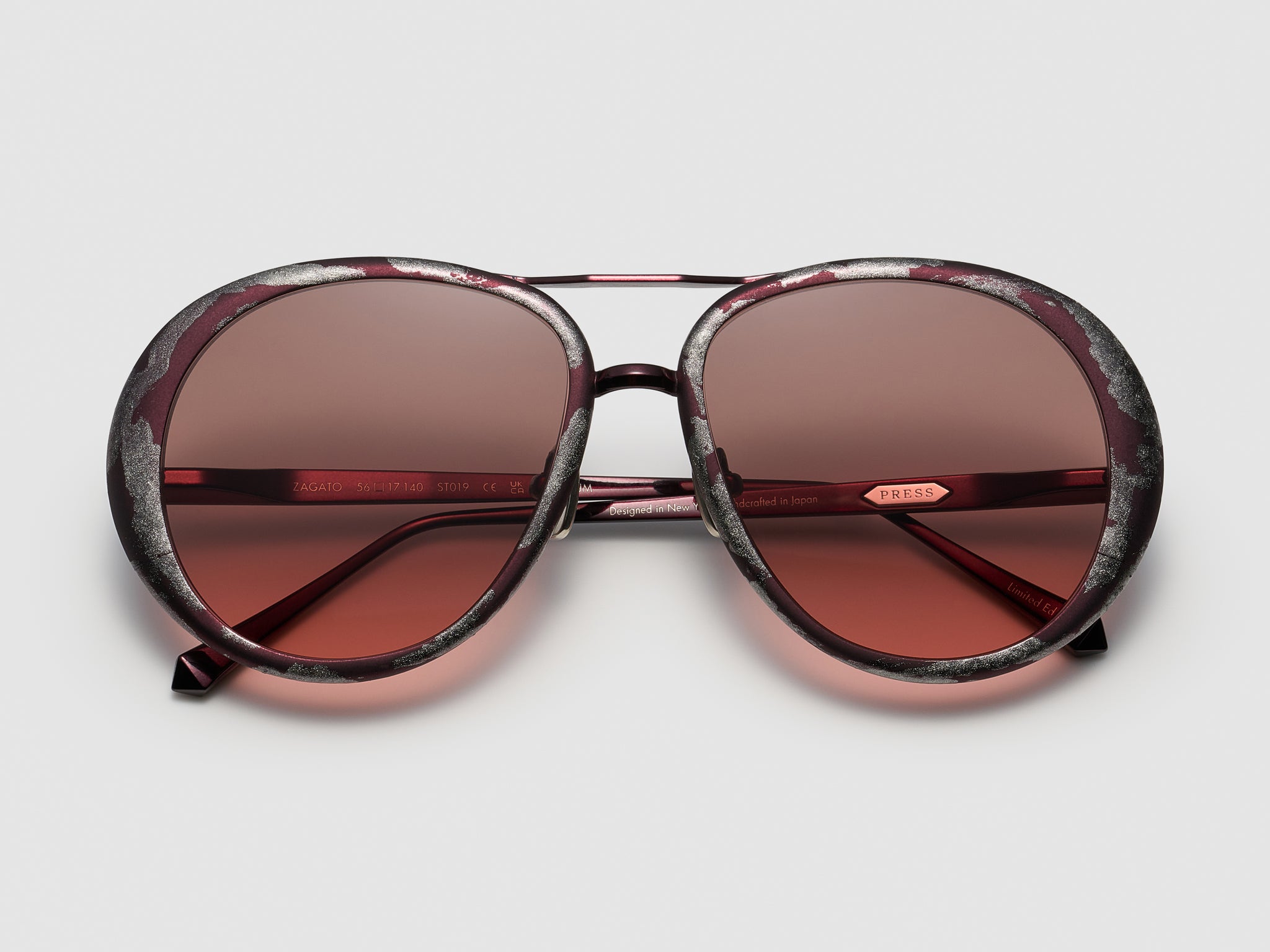 Zagato Gold Leaf Burgundy Platinum Leaf - ST019 #color_burgundy-platinum-leaf-st019